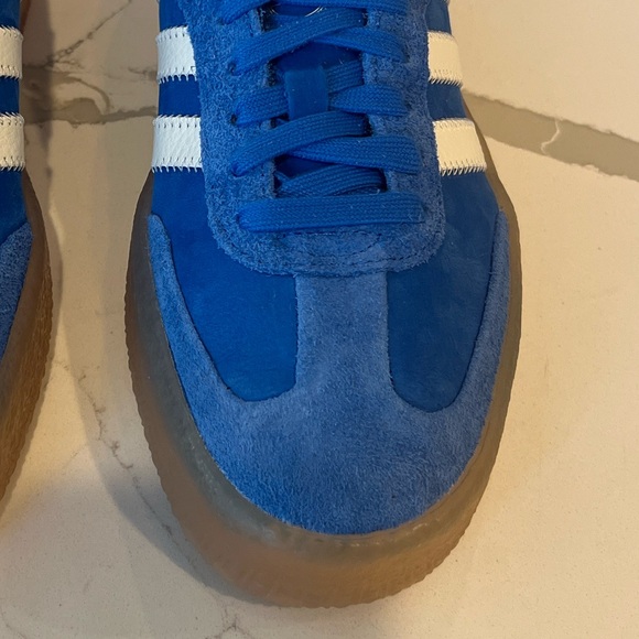 NWT Adidas Sambae Blue Blast Gum Sneakers Womens Sz 8 - Picture 7 of 16
